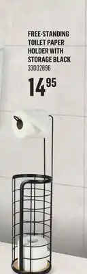 Canac Free-Standing Toilet Paper Holder with Storage Black offer