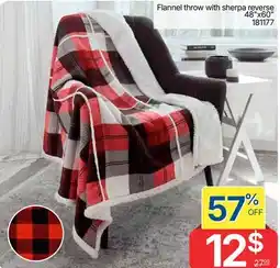Rossy Flannel throw with sherpa reverse 48x60 offer