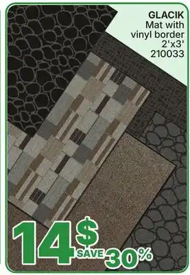 Rossy GLACIK Mat with vinyl border offer