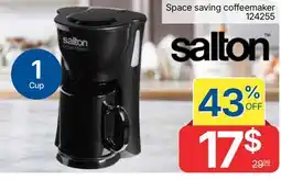 Rossy SALTON Space saving coffeemaker offer