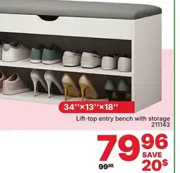 Rossy Lift-top entry bench with storage offer