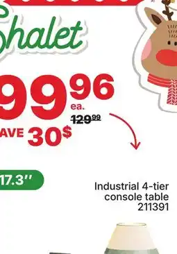 Rossy Industrial 4-tier console table offer