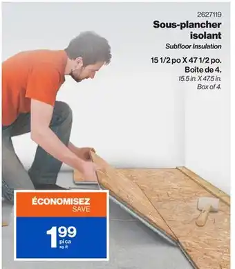 Patrick Morin Subfloor Insulation 15.5 in. X 47.5 in offer