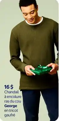 Walmart Chandail à encolure ras du cou en tricot gaufré offer