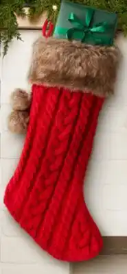 Walmart Bas de Noël en tricot câblé offer