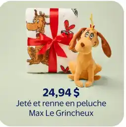 Walmart Jeté et renne en peluche Max Le Grincheux offer