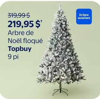 Walmart Arbre de Noël floqué Topbuy 9 pi offer