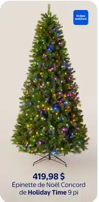 Walmart Épinette de Noël Concord de Holiday Time 9 pi offer