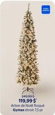 Walmart Arbre de Noël floqué Gymax étroit 7,5 pi offer