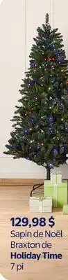 Walmart Sapin de Noël Braxton de Holiday Time 7 pi offer