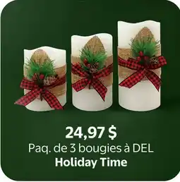 Walmart Paq. de 3 bougies à DEL Holiday Time offer