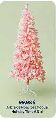 Walmart Arbre de Noël rose floqué Holiday Time 6,5 pi offer