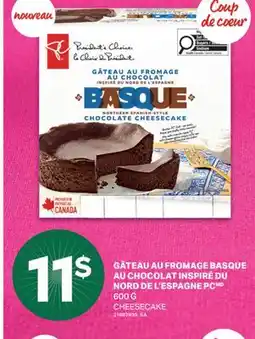 L'Intermarché GÂTEAU AU FROMAGE BASQUE AU CHOCOLAT INSPIRÉ DU NORD DE L'ESPAGNE | CHEESECAKE, 600 G offer