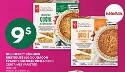 L'Intermarché QUICHE LÉGUMES RUSTIQUES 550 G OU BACON ÉPAIS ET CHEDDAR VIEILLI 575 G / QUICHE offer