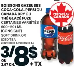 L'Intermarché BOISSONS GAZEUSES / SOFT DRINK OR ICED TEA, 500-591 ML offer