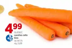 Avril QUÉBEC carottes cello bios offer