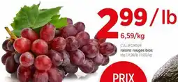 Avril CALIFORNIE raisins rouges bios offer