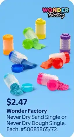 Walmart Wonder Factory Never Dry Sand Single or Never Dry Dough Single offer