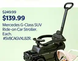 Walmart Mercedes G-Class SUV Ride-on Car Stroller offer