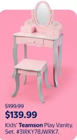 Walmart Kids' Teamson Play Vanity set offer
