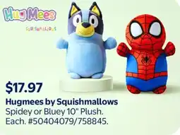 Walmart Hugmees by Squishmallows Spidey or Bluey 10" Plush offer