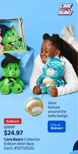 Walmart Care Bears Collector Edition Wish Bear offer
