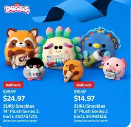 Walmart ZURU Snackles 14" Plush Series 3. Each offer
