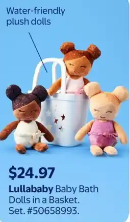 Walmart Lullababy Baby Bath Dolls in a Basket offer