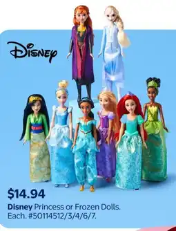 Walmart Disney Princess or Frozen Dolls offer