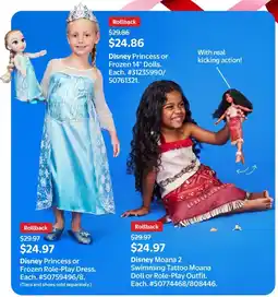 Walmart Disney Princess or Frozen 14" Dolls offer