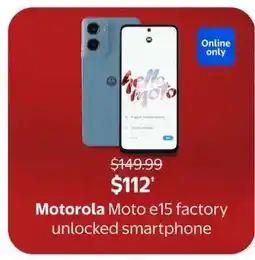 Walmart Motorola Moto e15 offer