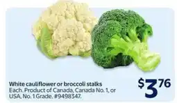 Walmart White Cauliflower or Broccoli Stalks offer