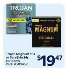 Walmart Trojan Magnum 36s or BareSkin 24s condoms offer