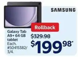 Walmart Galaxy Tab A9+ 64 GB tablet offer