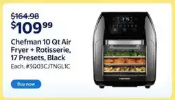 Walmart Chefman 10 Qt Air Fryer + Rotisserie offer