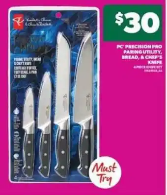 Real Canadian Superstore PC Precision Pro Paring Utility, Bread, & Chef's Knife offer