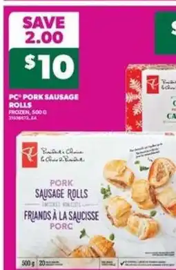 Real Canadian Superstore PC Pork Sausage Rolls offer