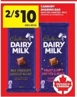 Real Canadian Superstore Cadbury Sharing Bar offer