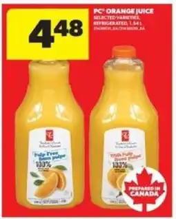 Real Canadian Superstore PC Orange Juice offer