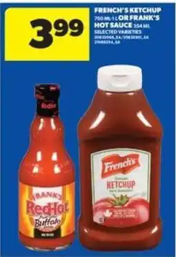 Real Canadian Superstore French's Ketchup or Frank's Hot Sauce offer