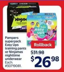 Walmart Pampers Superpack offer