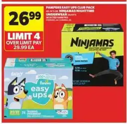 Real Canadian Superstore Pampers Easy Ups Club Pack or Ninjamas Nighttime Underwear offer