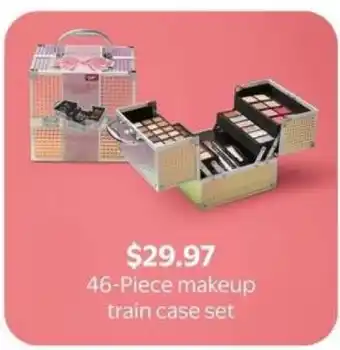 Walmart 46-Piece makeup train case set offer