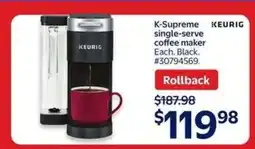 Walmart Keurig K-Supreme Single Serve Coffee Maker offer