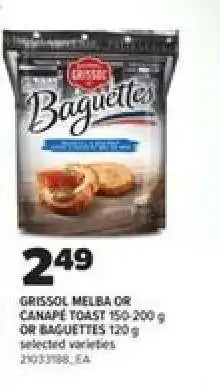 Real Canadian Superstore Grissol Melba or Canapé Toast or Baguettes offer