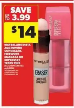Real Canadian Superstore Maybelline Insta Age Rewind Concealer, Firework Mascara or Superstay Teddy Tint offer