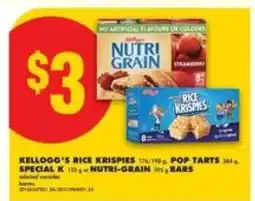 No Frills Kellogg's Rice Krispies, Pop Tarts, Special K, Nutri-Grain Bars offer