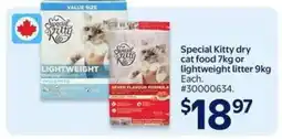 Walmart Special Kitty dry cat food or lightweight litter offer