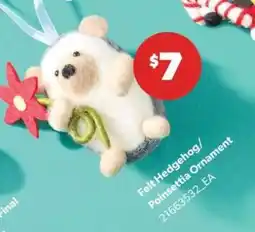 Real Canadian Superstore Felt Hedgehog/Poinsettia Ornament offer