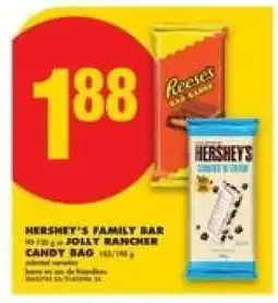 No Frills Hershey's Family Bar nebo Jolly Rancher Candy Bag offer